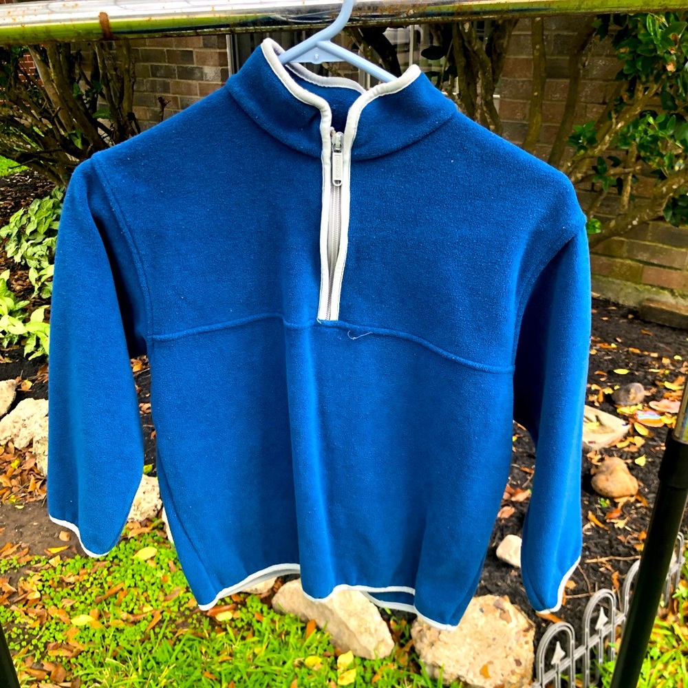 Zip up blue sweater